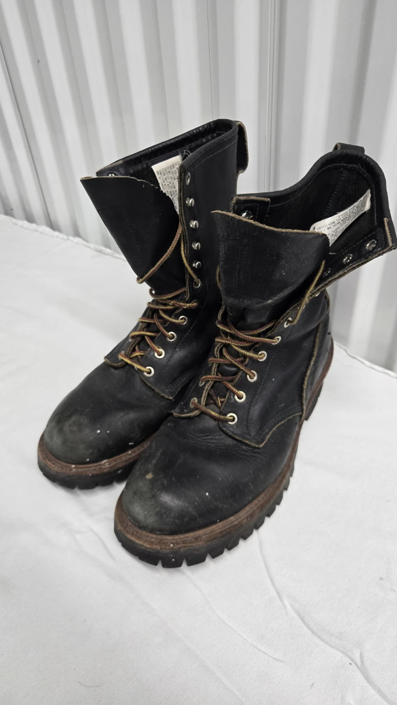 Red Wing Shoes 699 Black Leather Work Boots Men's 10 D NFPA 1977