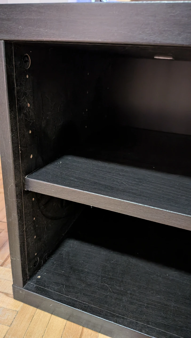 Black media console with shelves - photo 2