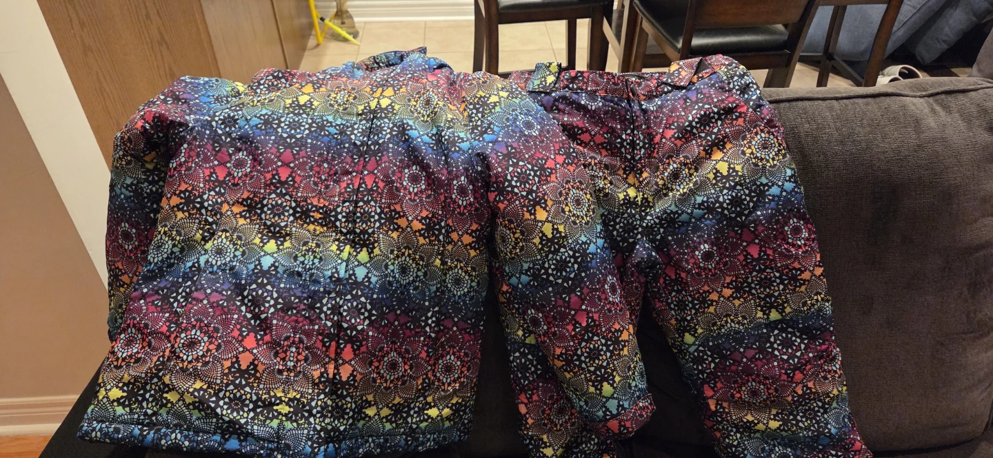 Colorful Patterned Girls Winter Jacket with pants