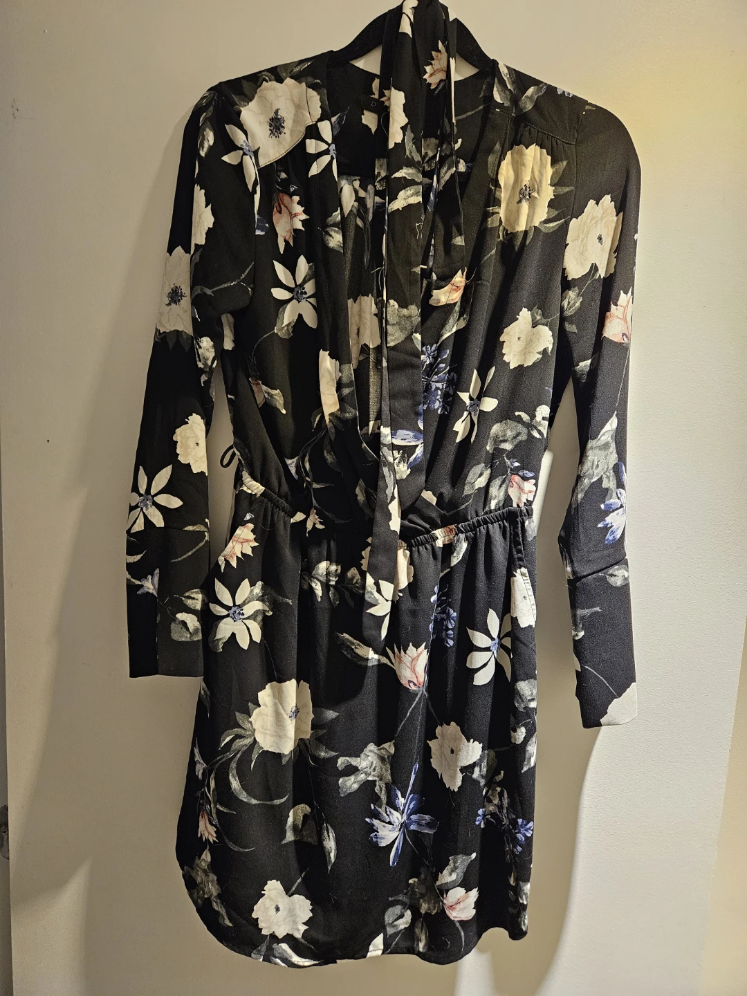 Black Floral Long Sleeve Dress