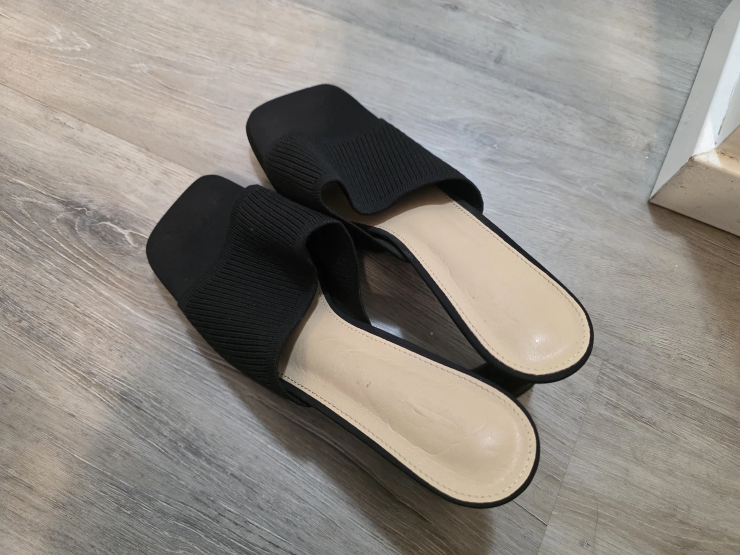 Black Heeled Mules, Size 11 - photo 2