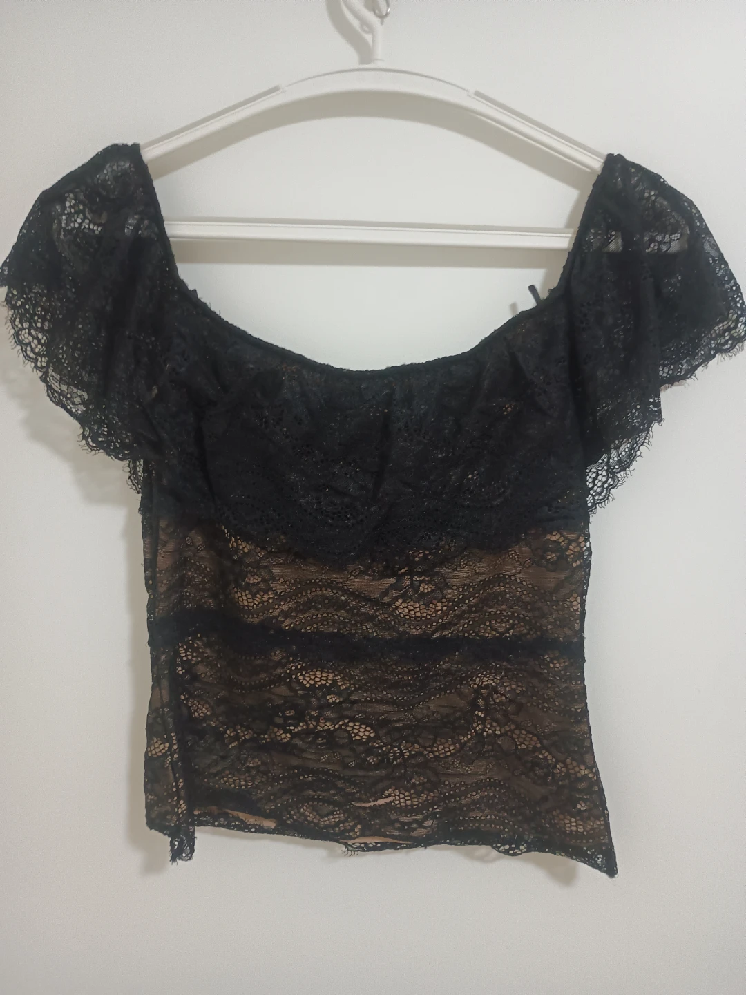 Guess black lace off-the-shoulder top - photo 2