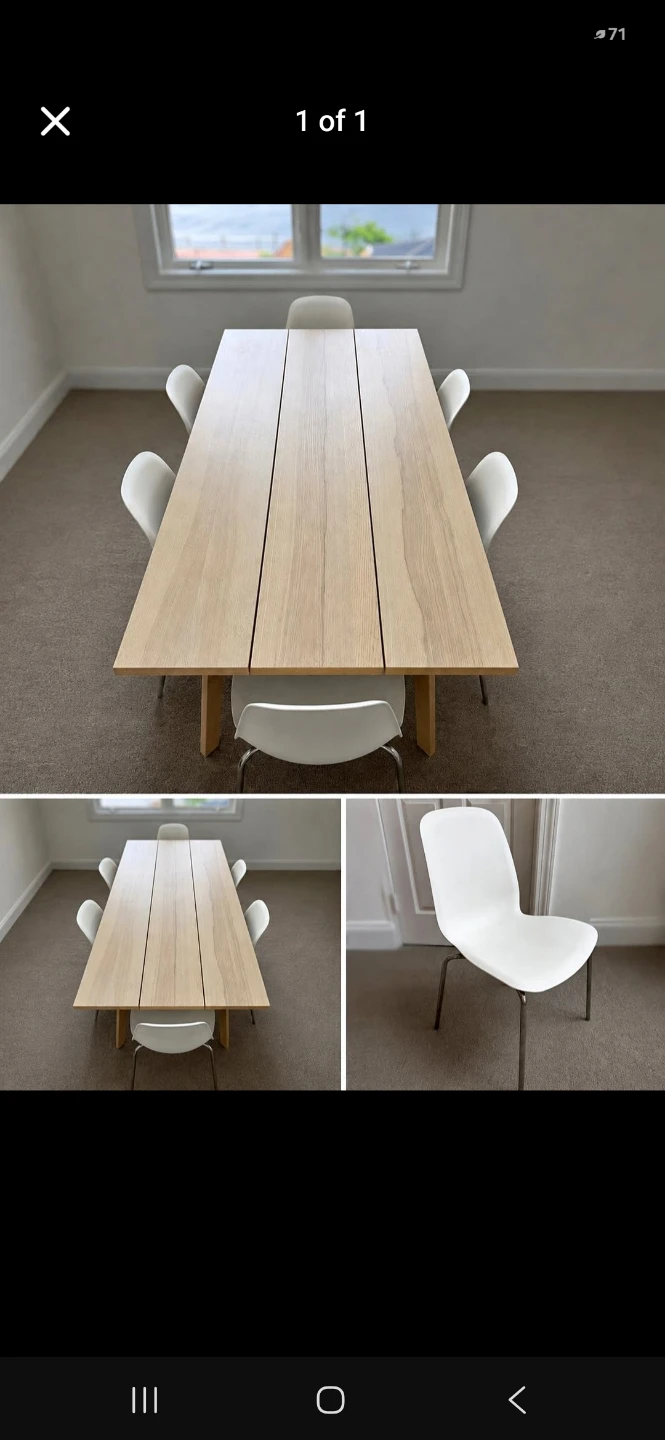 Dining table and 6 chairs set