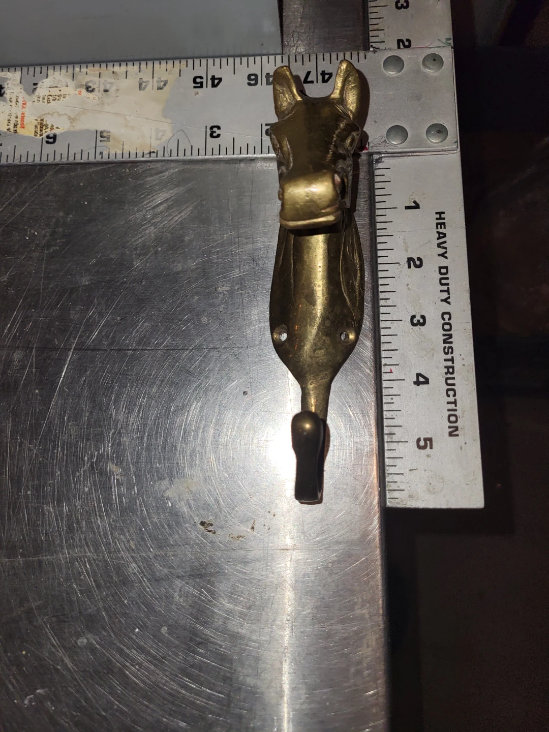 Vintage Brass Horse Head Wall Hook - photo 2