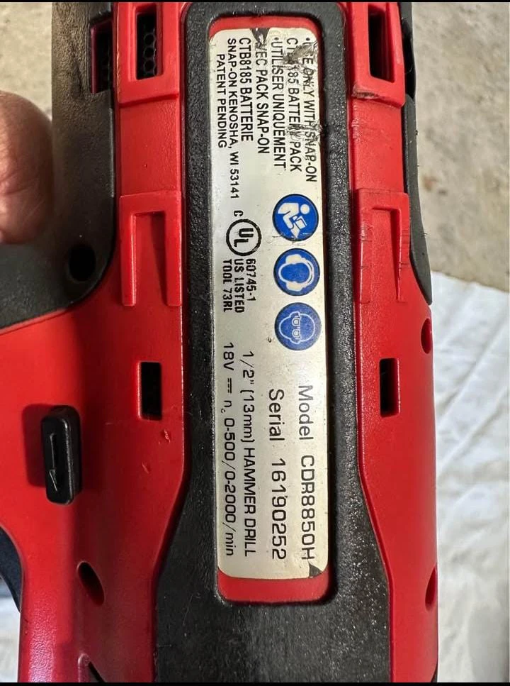 Snap-on 18V Cordless Tool Set - Impact Wrenches & Hammer Drill - photo 5