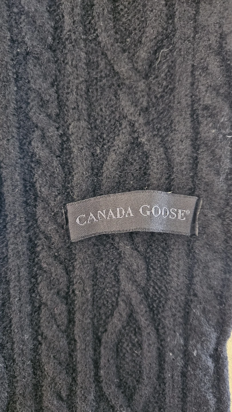 Canada Goose Black Cable Knit Scarf