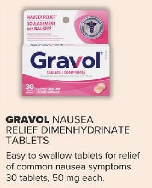 Gravol Nausea Relief Tablets 30 Pack
