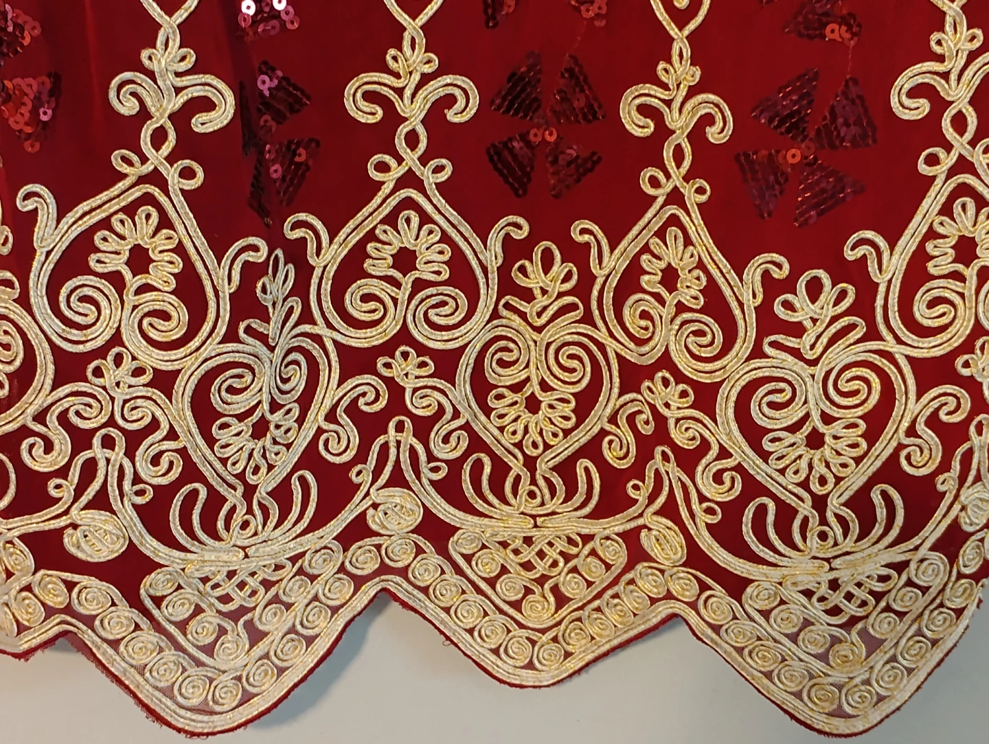 Fancy Red and Gold Sequin Embroidered Top - photo 4