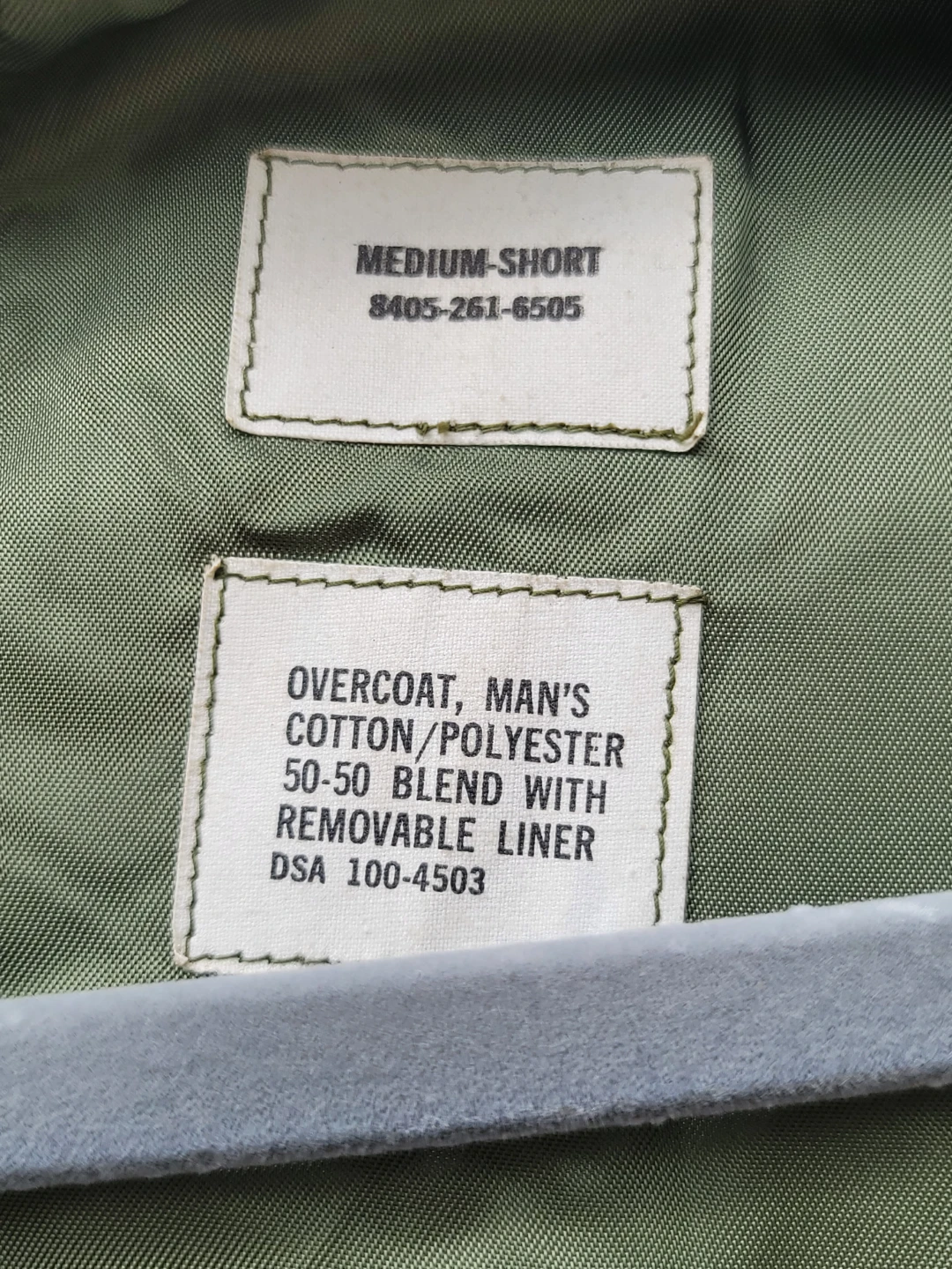Vintage Military Man's Overcoat, Size Medium-Short - photo 3