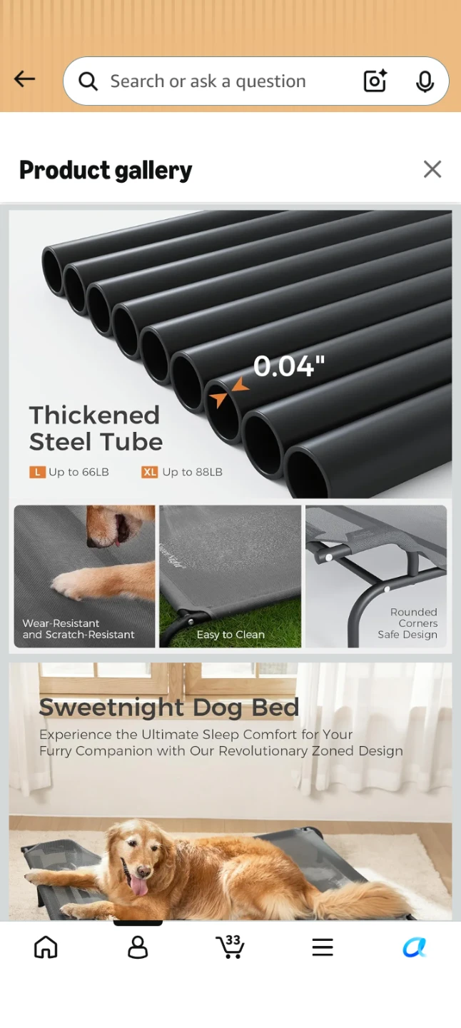 Sweetnight Elevated Cooling Dog Bed Large 🏈 - photo 4