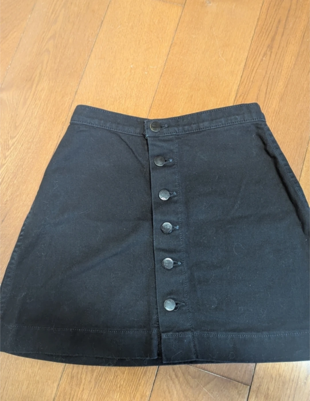 American Apparel black denim button-up skirt - photo 2