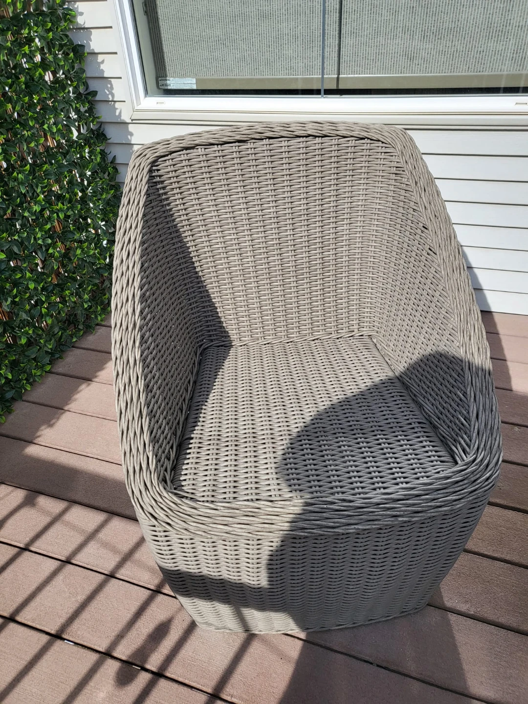 Wicker Patio Chair and Storage Ottoman Set - photo 3