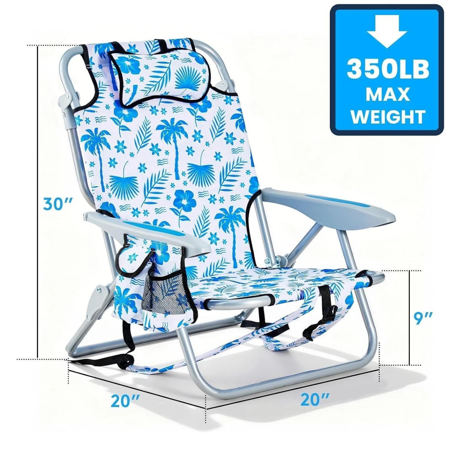 Two 2 Portable Backpack Beach Chairs - photo 3
