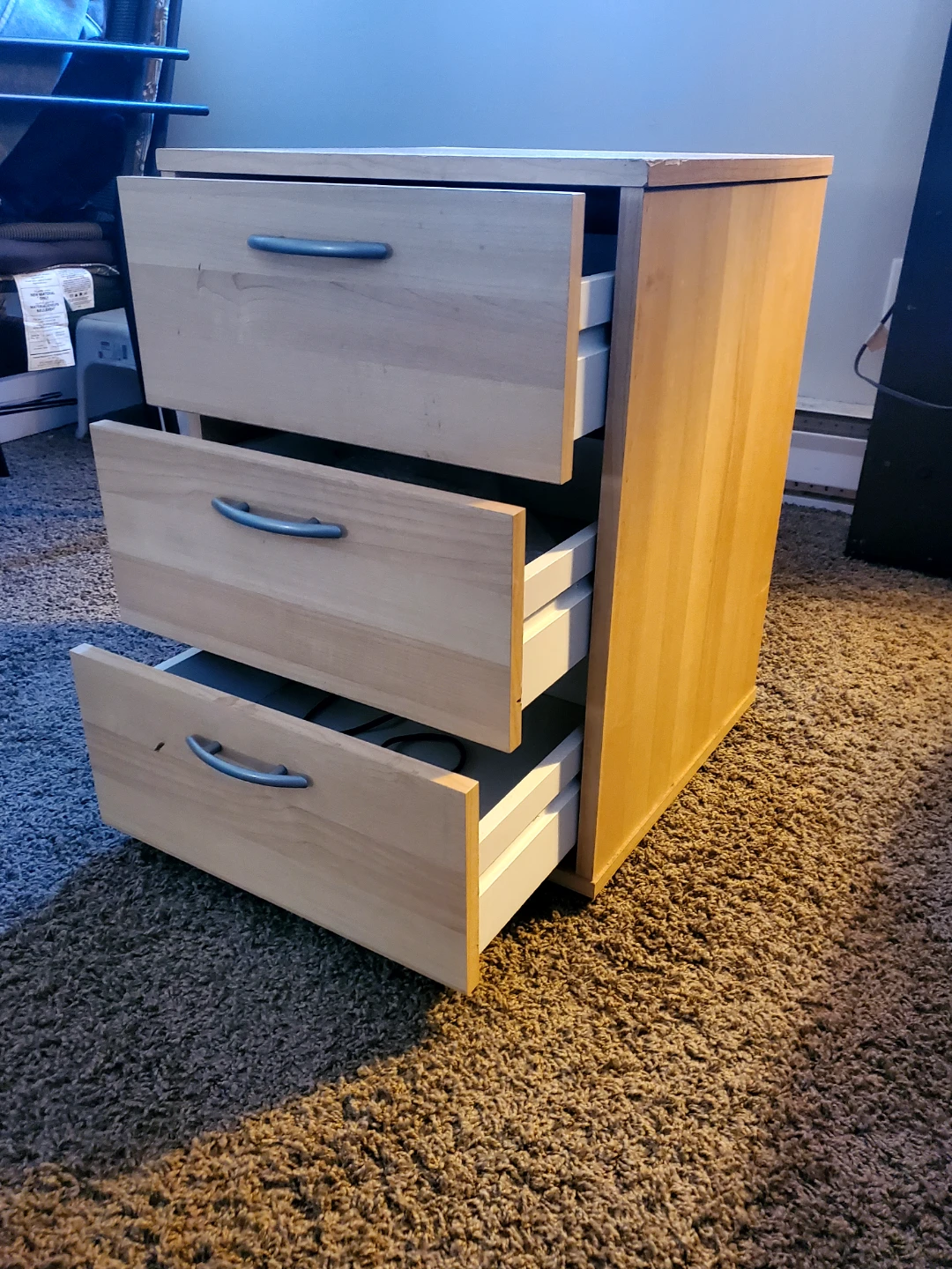 Light Wood 3-Drawer Filing Cabinet - photo 2