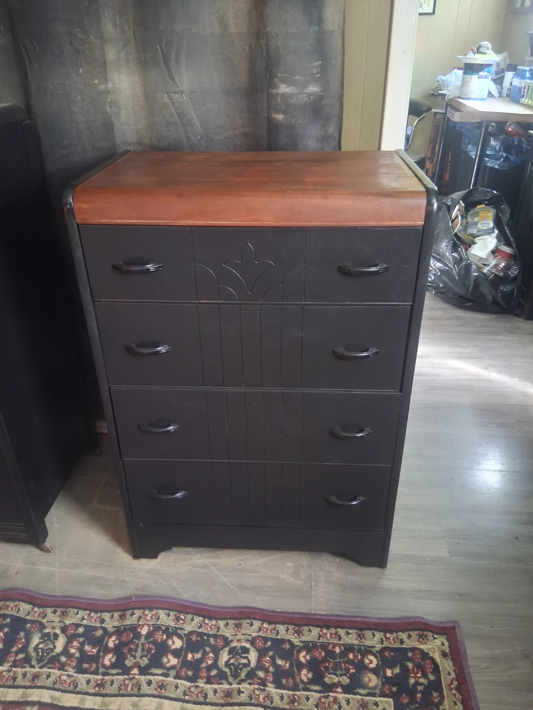 Vintage Art Deco Waterfall Four-Drawer Dresser - photo 2