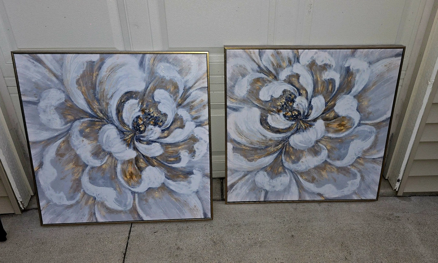 Set of Two Floral Wall Art Prints
