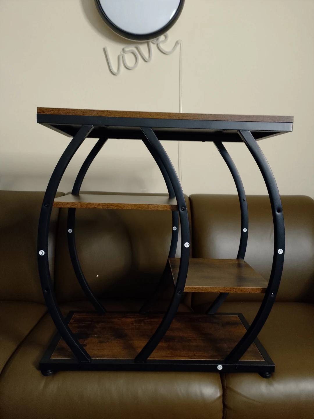 Industrial Style Side Table with Shelves - photo 2