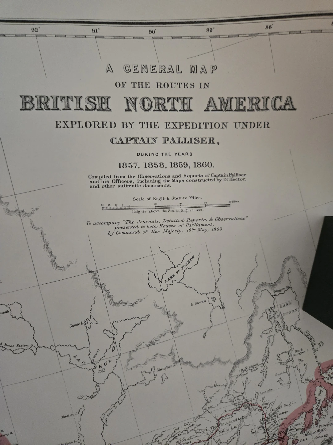 Vintage Map of British North America by Captain Palliser