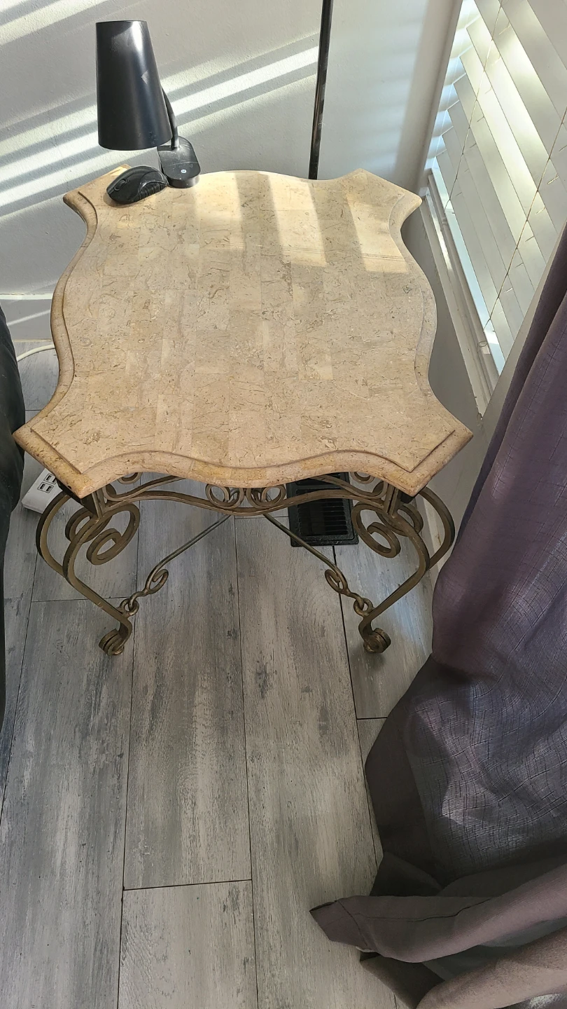 Vintage Marble Top Side Table - photo 2