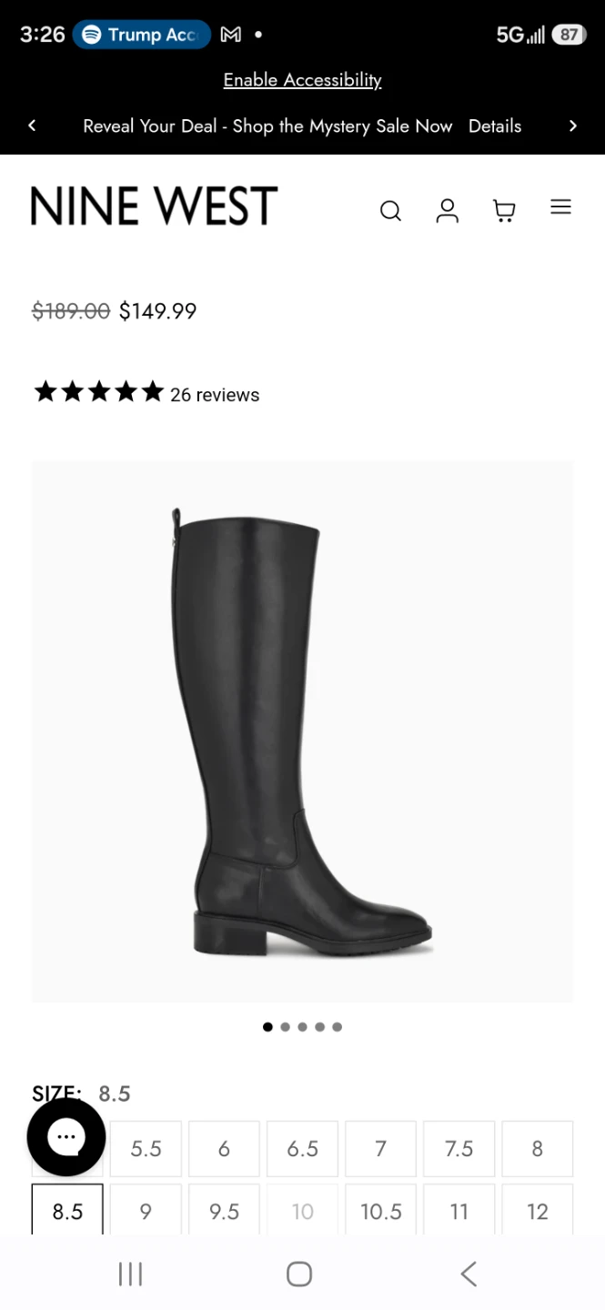 Nine West Barile Black Tall Boots 🏈