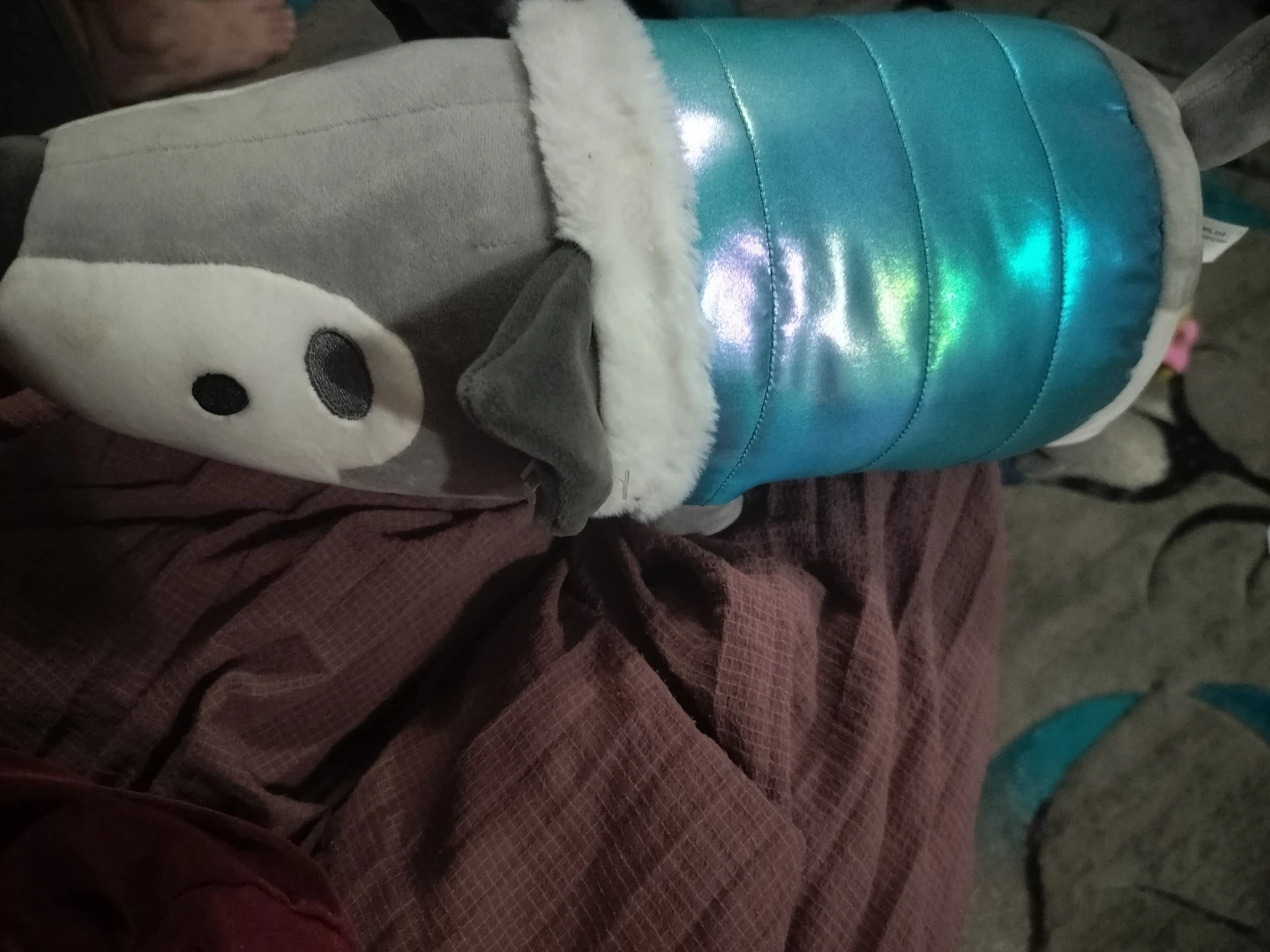 🏈 Dog Plush with Blue Puffer Jacket
