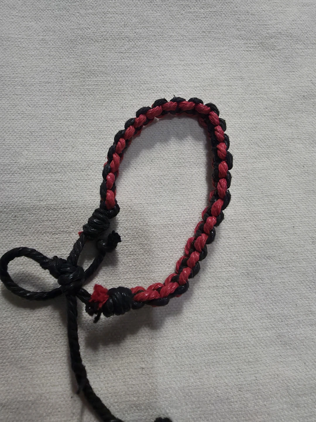 Braided Paracord Bracelet Red and Black 🏈 - photo 2