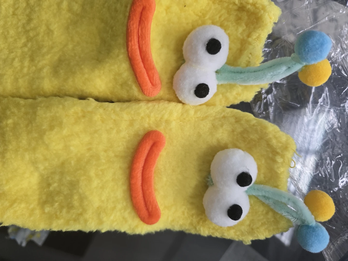 2 sets Yellow fuzzy character socks