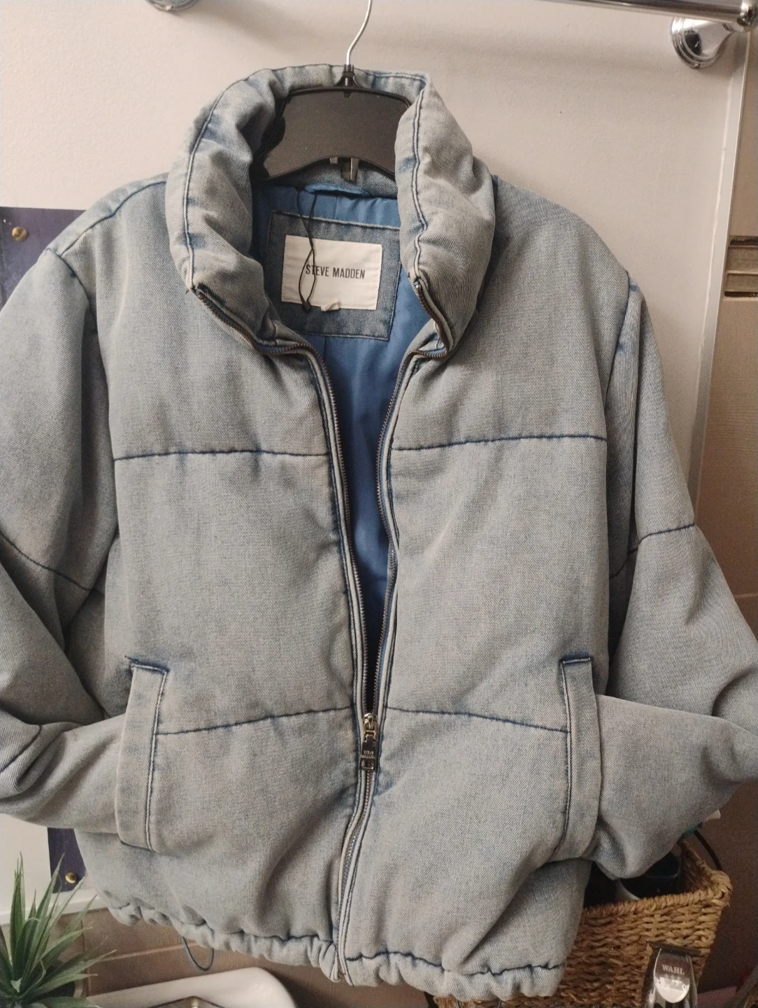 Steve Madden Denim Puffer Jacket