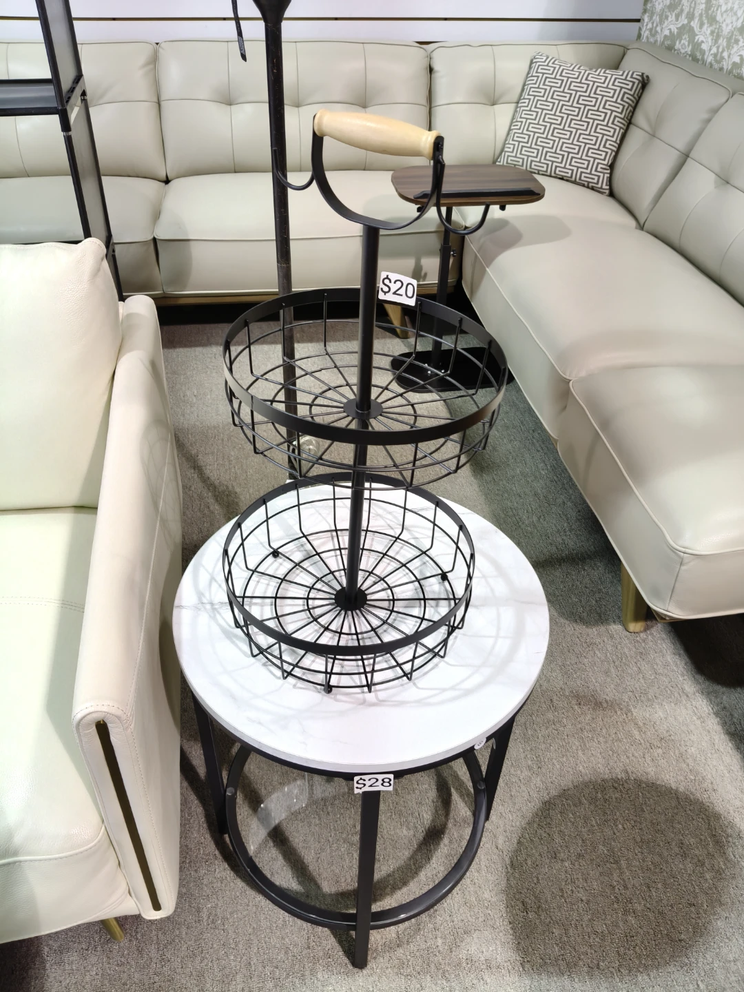 Two-Tier Metal Wire Basket Stand
