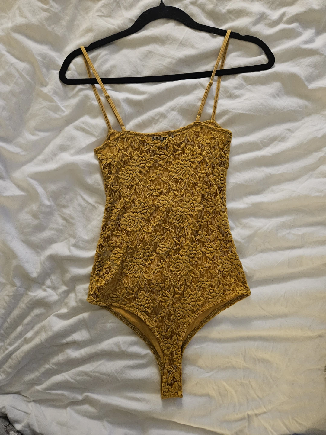 Mustard Yellow Lace Bodysuit - photo 2