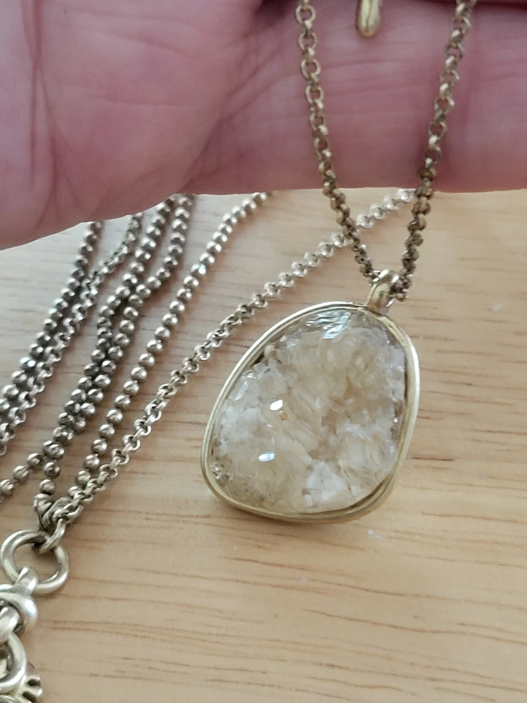 Lucky Brand layered necklace with druzy pendant - photo 2