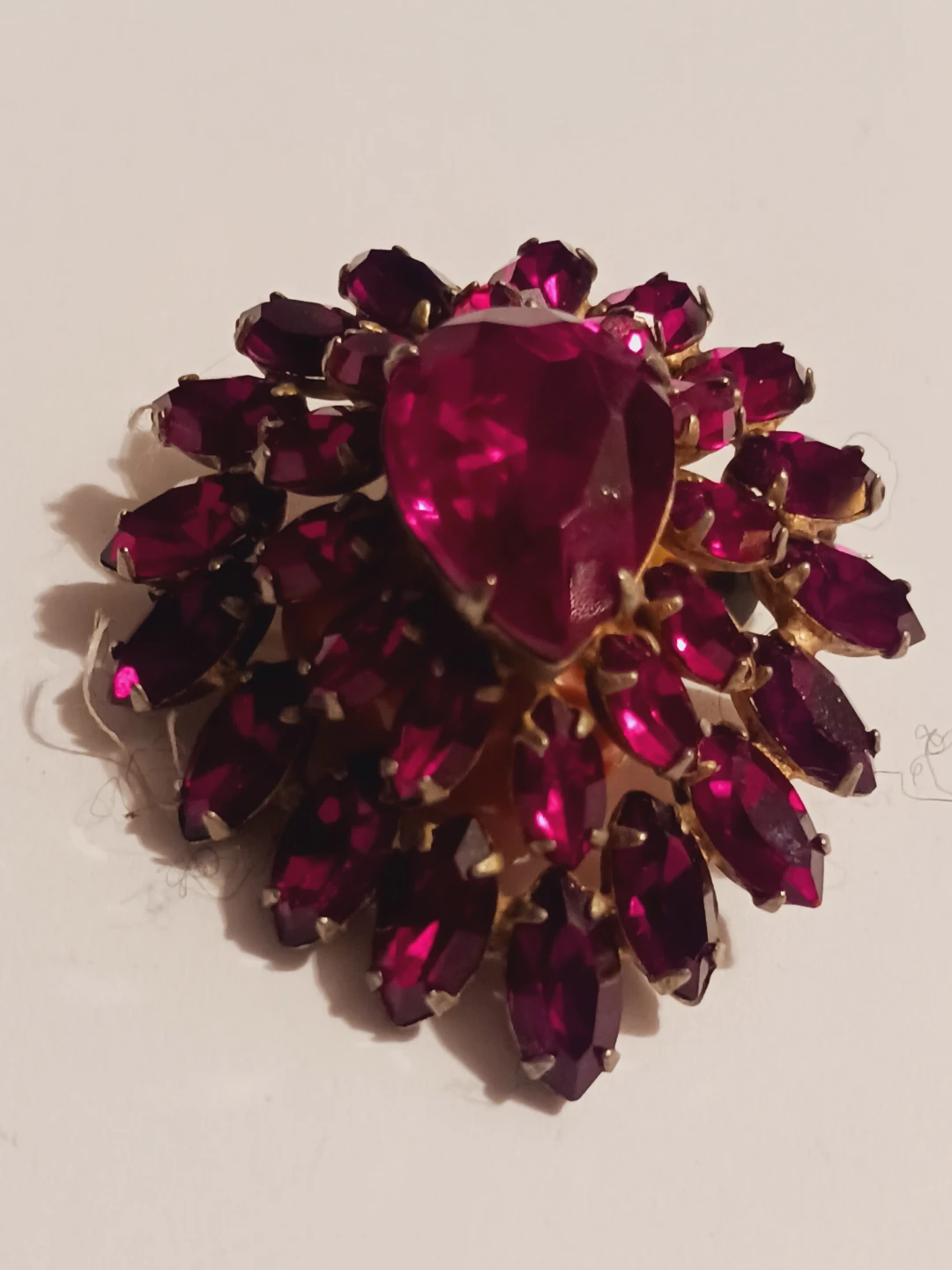 Vintage Magenta Rhinestone Brooch - photo 2
