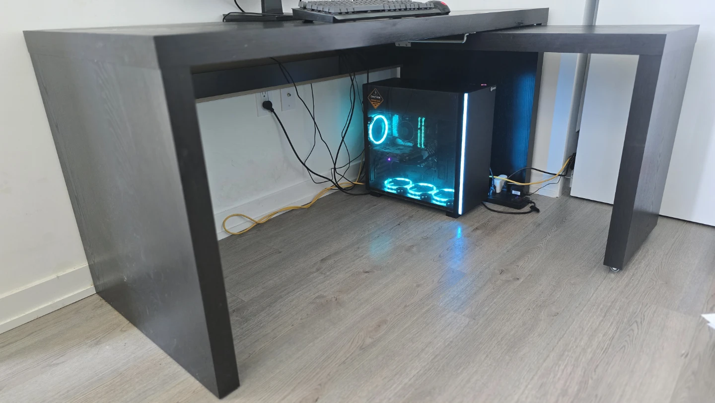 IKEA MALM Desk with Pull-Out Panel (Black-Brown)