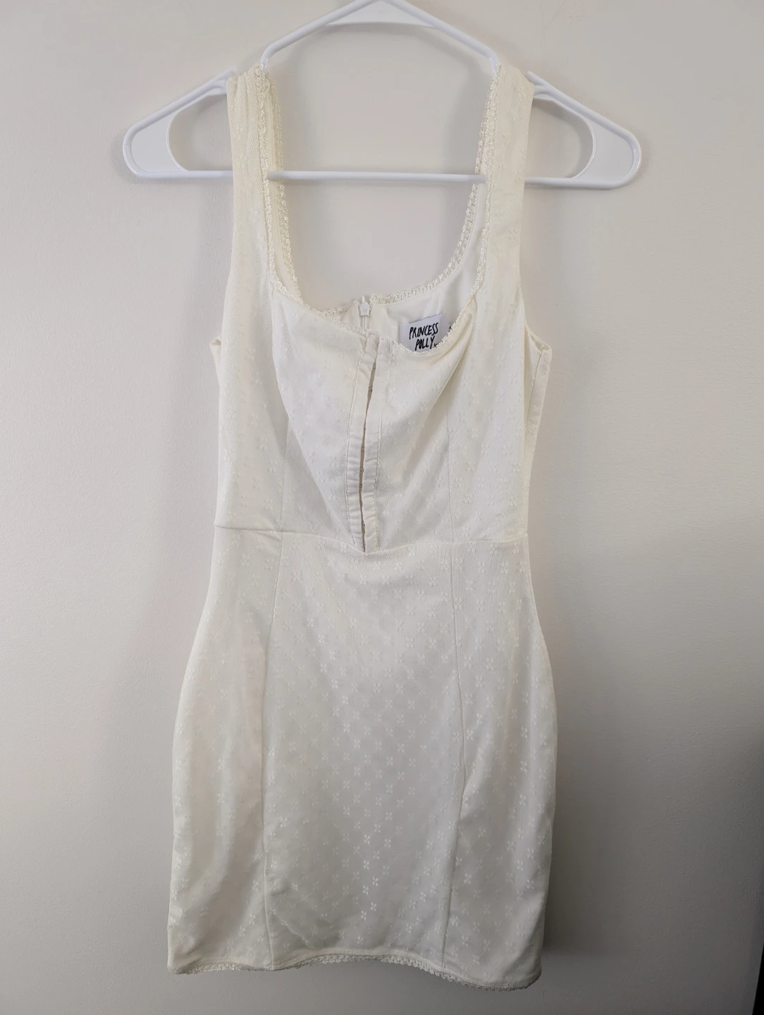 Princess Polly Cute Sexy Lace Trim White Mini Dress