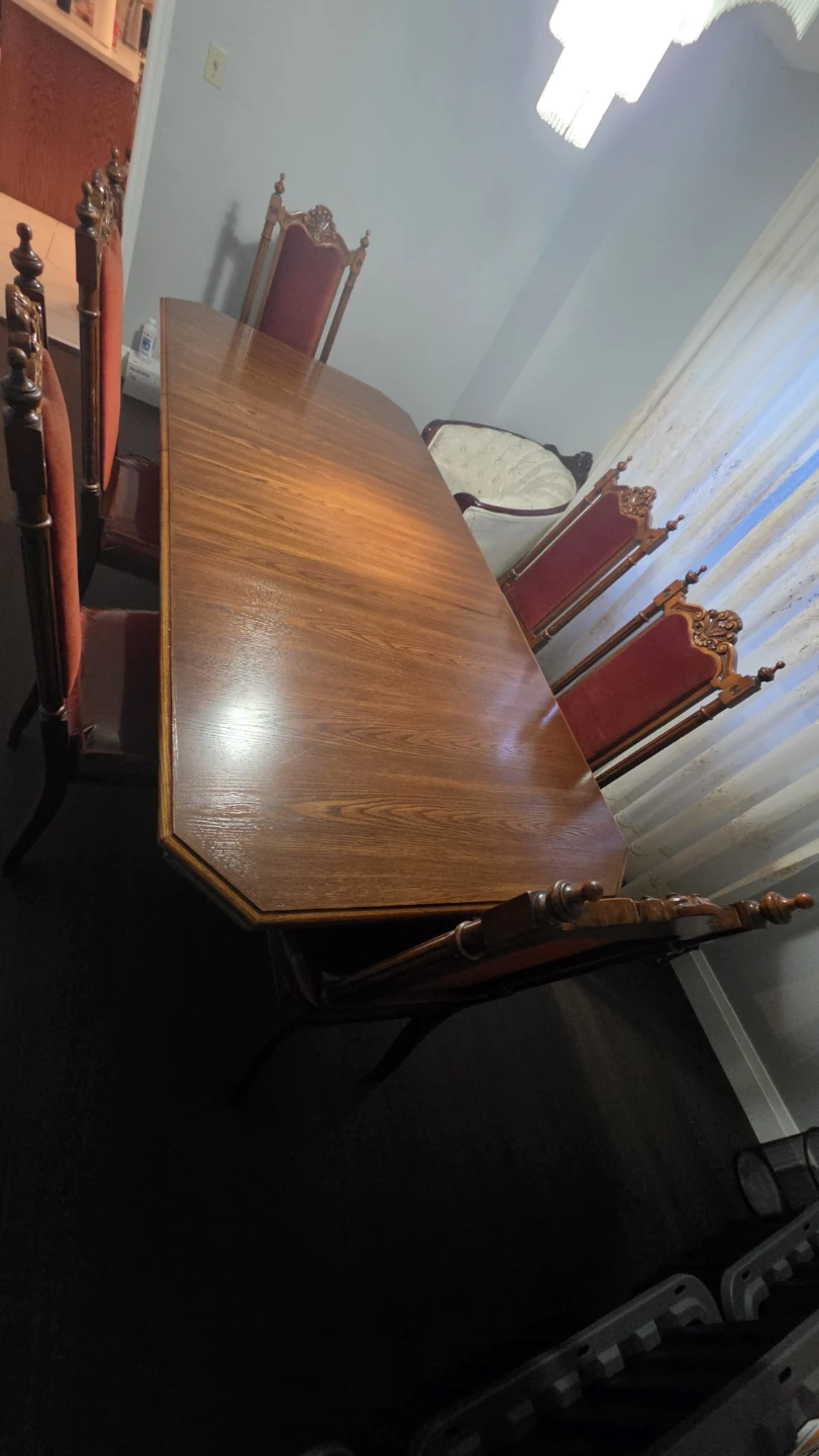 Vintage Wooden Dining Table and Chairs - photo 2