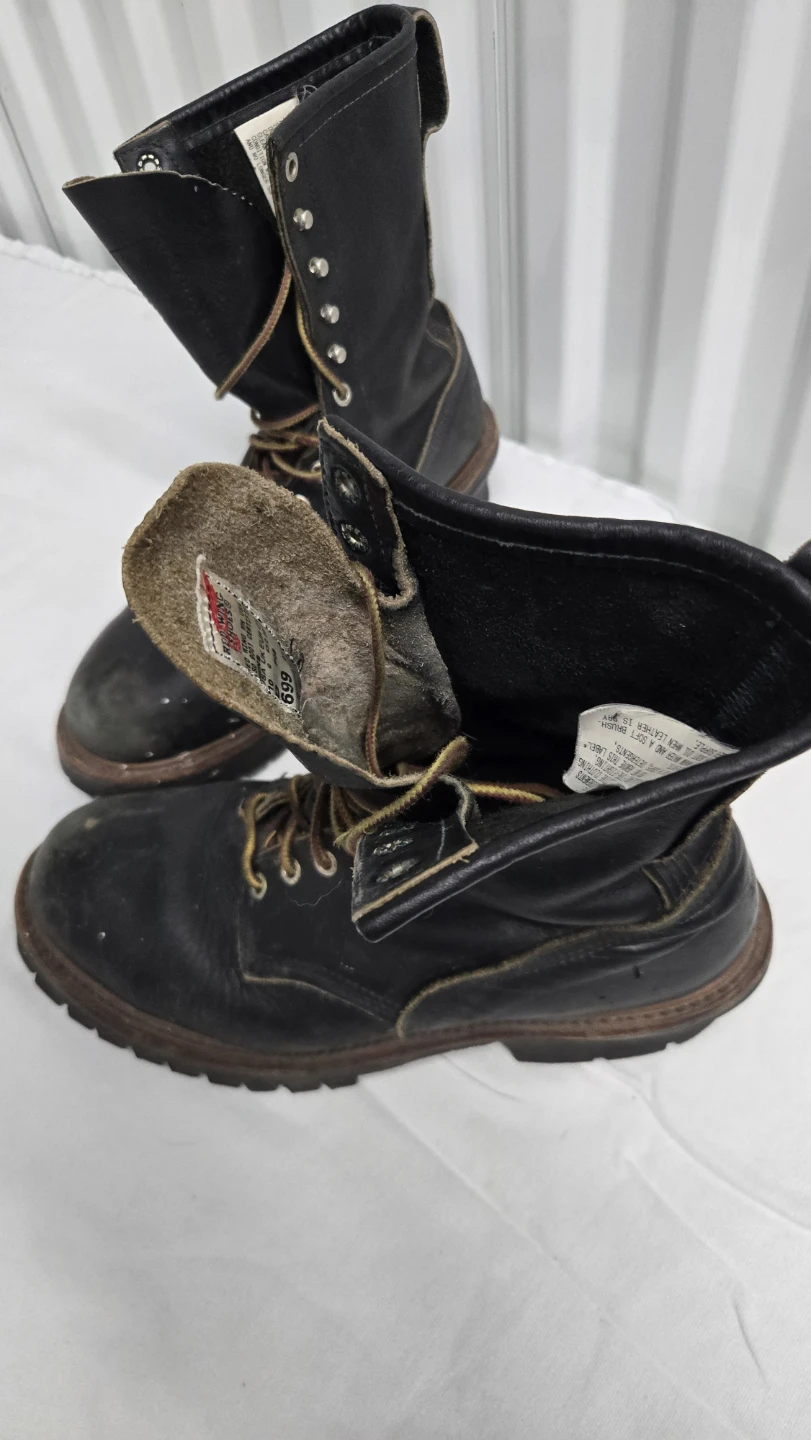Red Wing Shoes 699 Black Leather Work Boots Men's 10 D NFPA 1977 - photo 3