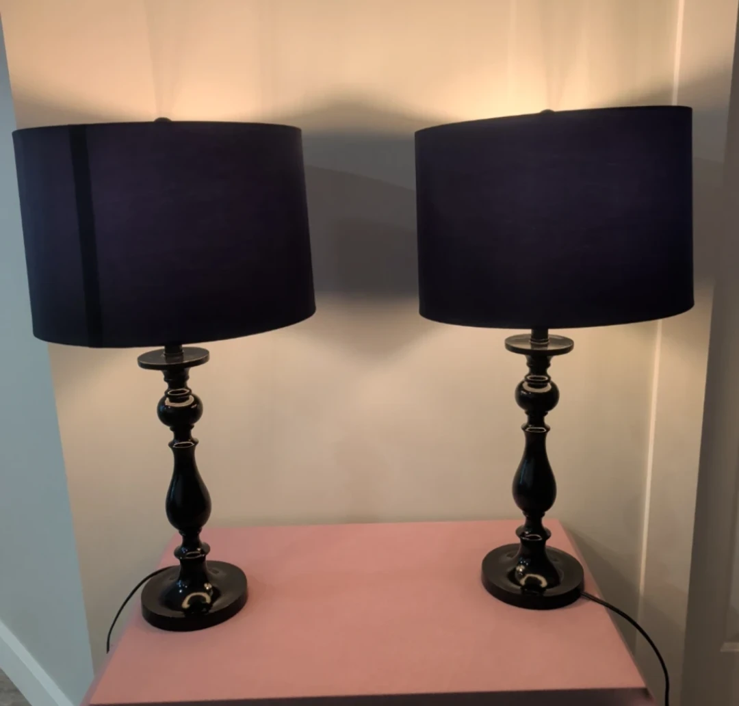 Set of Two Black Table Lamps