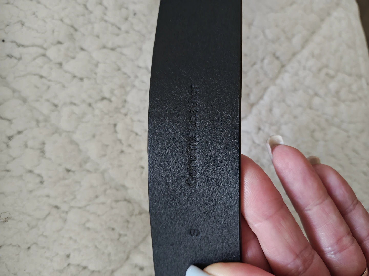 Black Genuine Leather Belt with Floral Embossing - photo 3