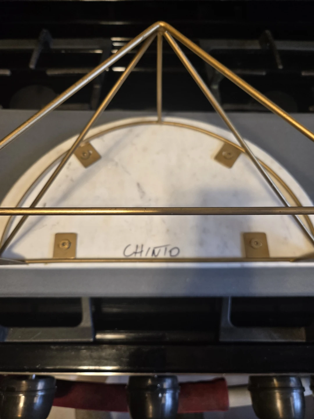 Luxury Chinto Solid Marble 16.5" Floating Shelf - Gold Geometric - photo 4