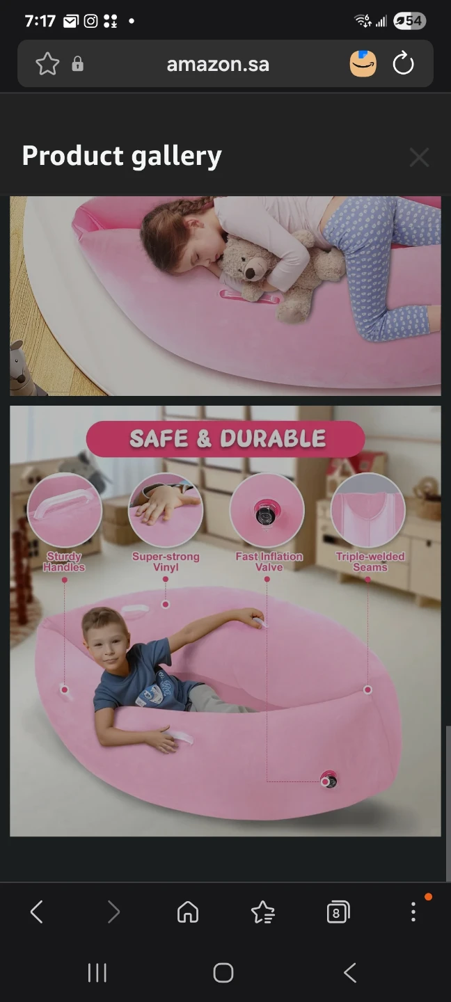 Sensory Chair for Kids, 60" Peapod Pod Pink brand new with pump - photo 2