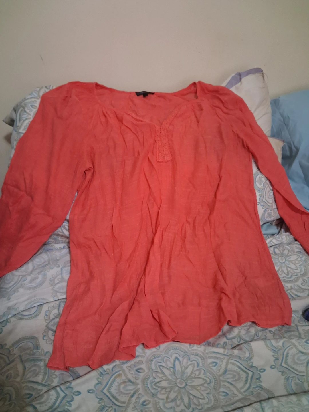 Spense Coral Long Sleeve Top
