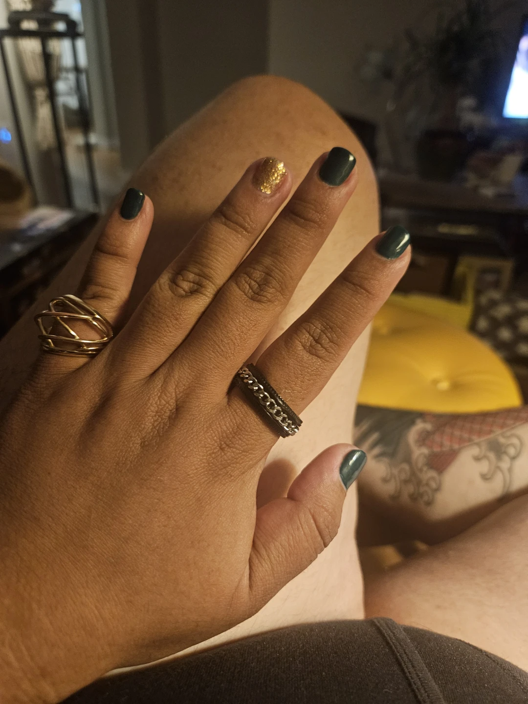Black and Silver Spinner Ring