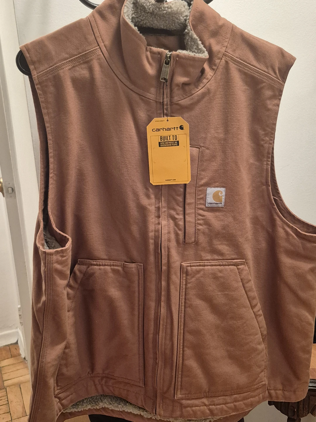 BNWT)Carhartt LG Washed Duck Sherpa-Lined Vest
