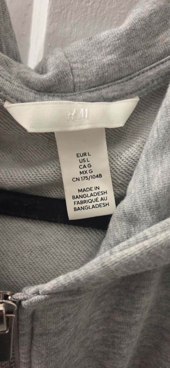 H&M Grey Zip-Up Hoodie size L - photo 2