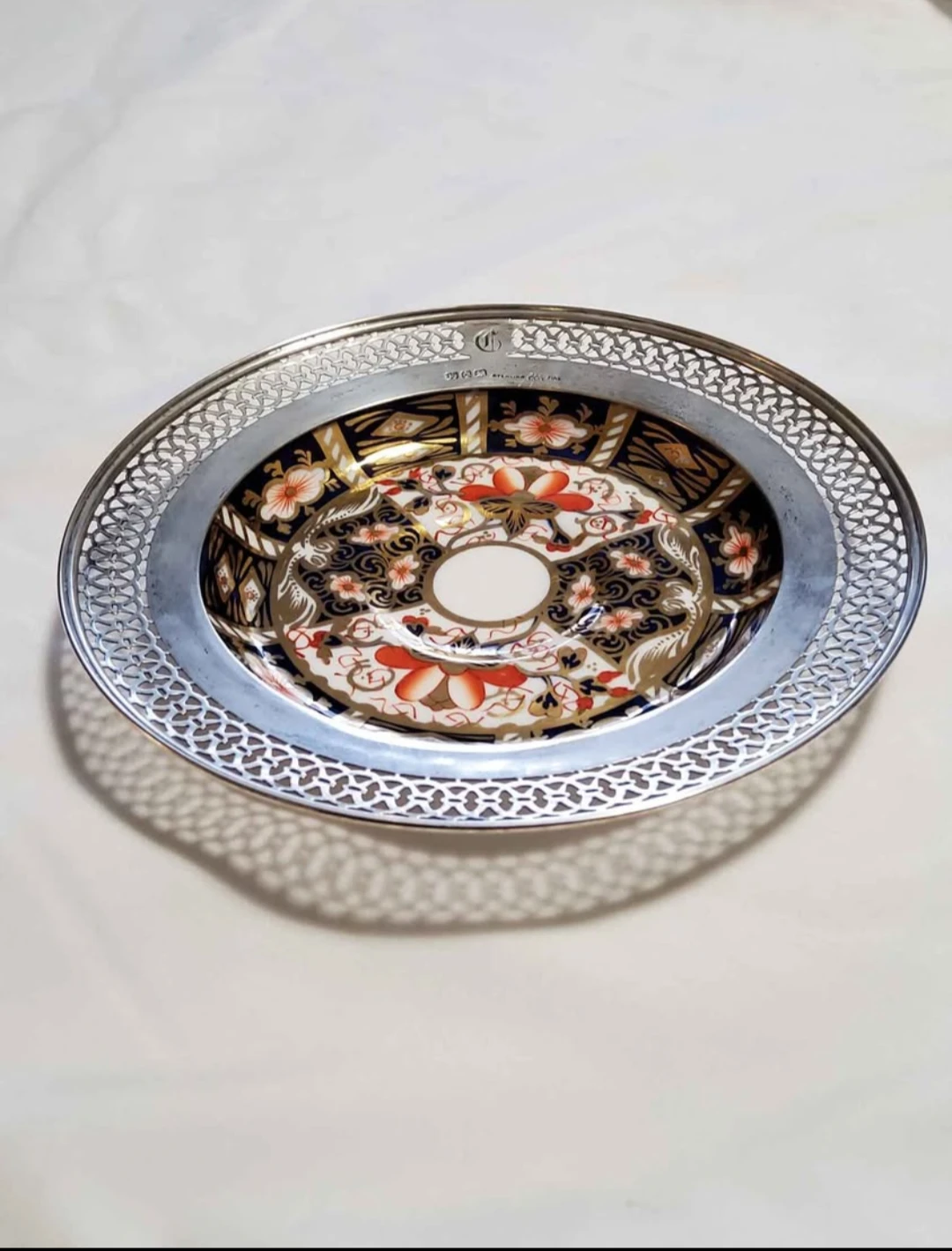 Royal Crown Derby plate with sterling silver rim - photo 3