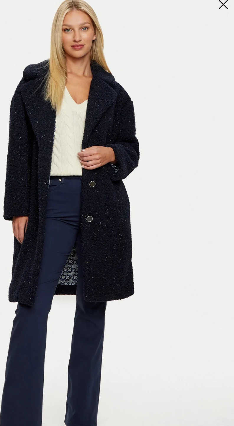GUESS Navy Sparkle Teddy Coat - photo 3