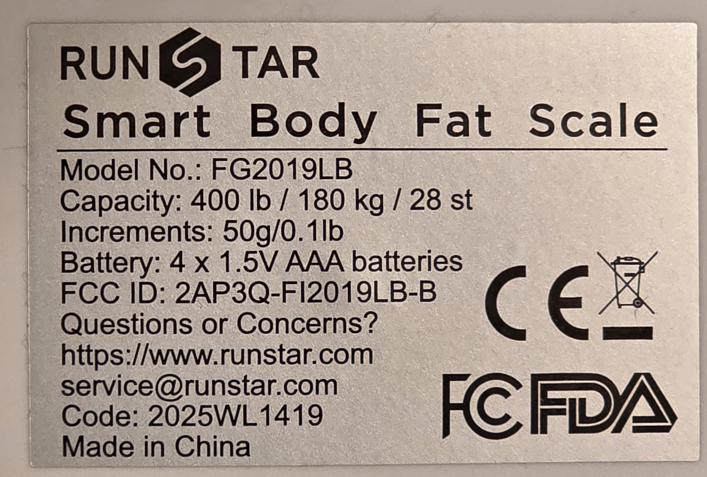 RUNSTAR Smart Body Fat Scale (new) - photo 4