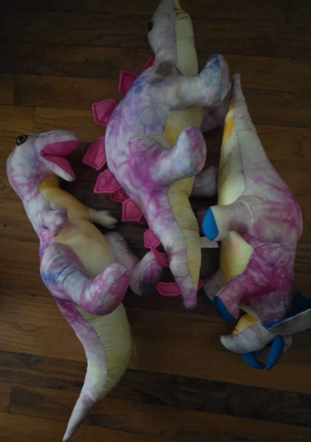 Set of 3 Tie-Dye Dinosaur Plush Toys - photo 3