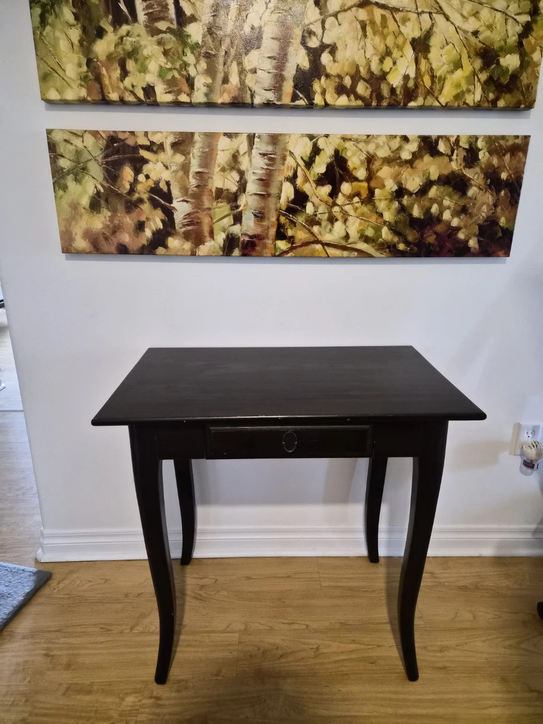 Dark Wood Accent Table with Drawer
