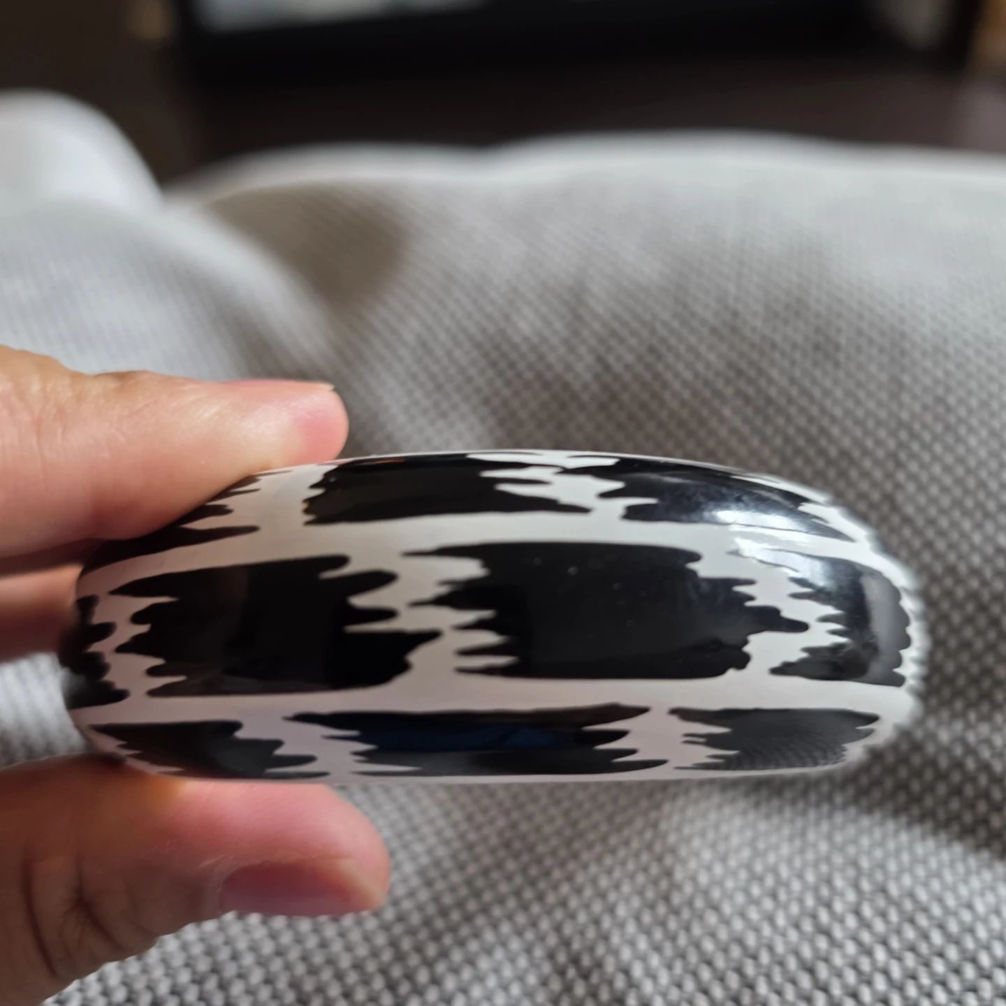 Vintage Bangle Bracelet - Black & White Pattern - photo 3